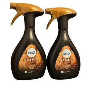 LOT of 2 Febreze Air FABRIC REFRESHER Spray WOOD Scent 27 oz Amber Oud Cedar